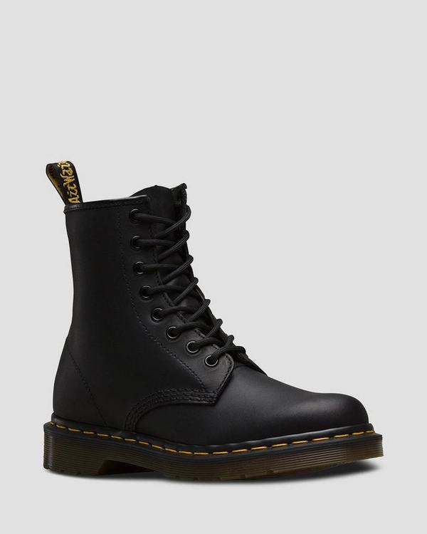 Dr Martens Dámské Kotníkové Boty 1460 Greasy Černé, CZ-819062